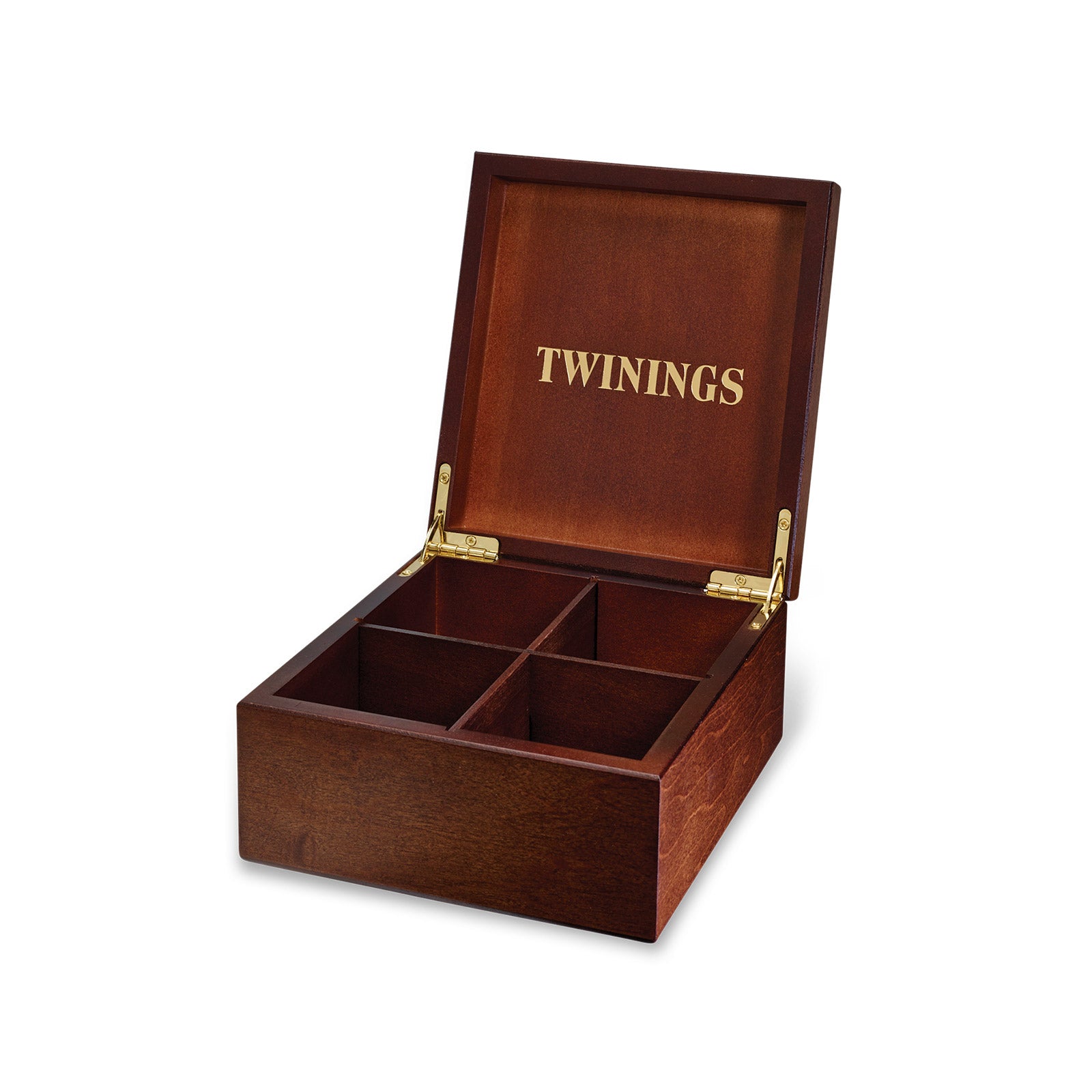 イギリスTWININGS 木製 トラックティーキャディー Twinings Deluxe Wooden Tea Box - 4 Compartment Empty
